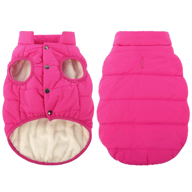 ASENKU Windproof Dog Winter Coat Waterproof Dog Jacket Warm Dog Vest Cold Weather Pet Apparel with 2 Layers Fleece Lined for Small Medium Large Dogs (Pink, L) Pink - BeesActive Australia