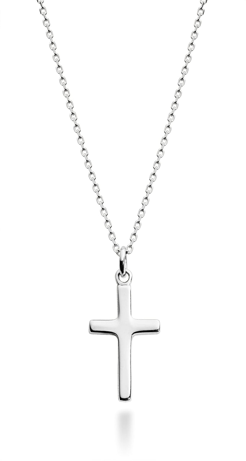 Miabella 925 Sterling Silver or 18Kt Yellow Gold Over Silver Italian Cross Necklace for Women, Small Cross Pendant on 18 Inch Chain Made in Italy - BeesActive Australia