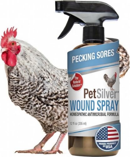 PetSilver Chicken Wound Spray, Silver Spray for Wounds, USA Made, 12 fl oz