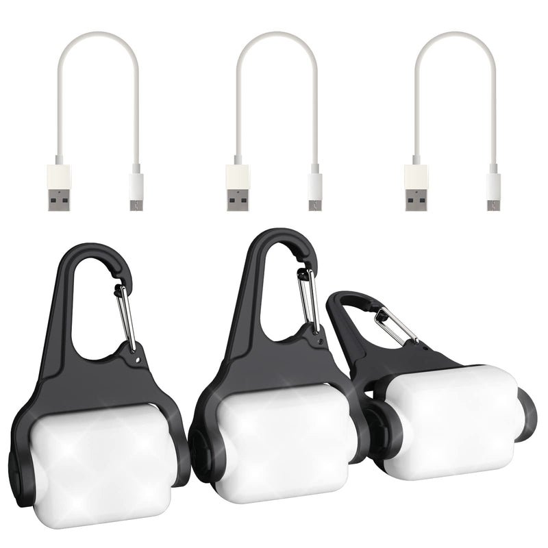 Dog Lights for Night Walking, Clip on USB Rechargeable Dog Collar Light, 3 Light Modes Dog Light, IP65 Waterproof Dog Night Light, LED Safety Light for Running, Camping, Climbing, Bike, 3 Pack - BeesActive Australia