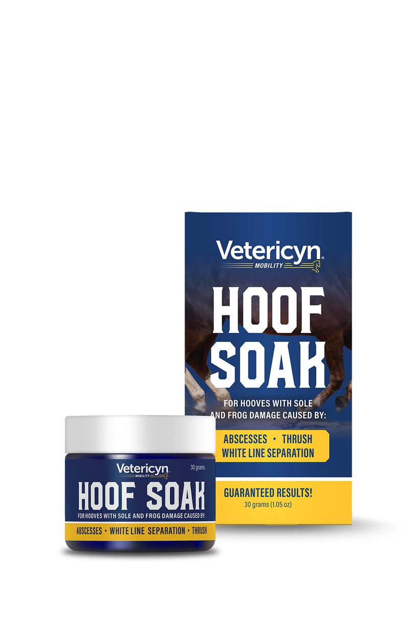 Vetericyn Hoof Soak for Hooves with Sole and Frog Damage Caused by Abscesses, White Line Separation, and Thrush. 30 Grams, 2 pack (1 pack) 1 pack - BeesActive Australia
