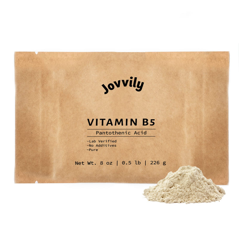 Jovvily Vitamin B5 - Pantothenic Acid - 8 oz - D-Calcium Pantothenate - Always Pure - No Fillers Or Additives 8 Ounce (Pack of 1)