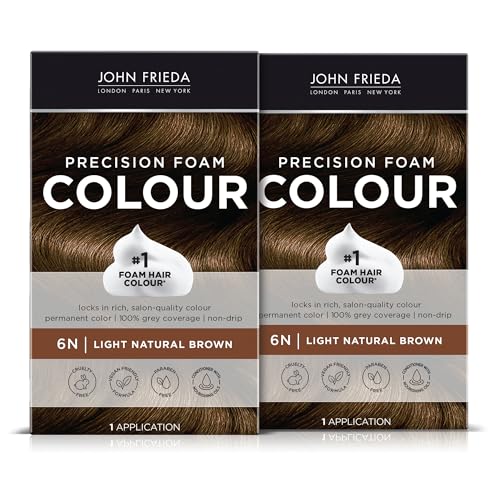 John Frieda Precision Foam Colour Light Natural Brown 6N, 2 Pack