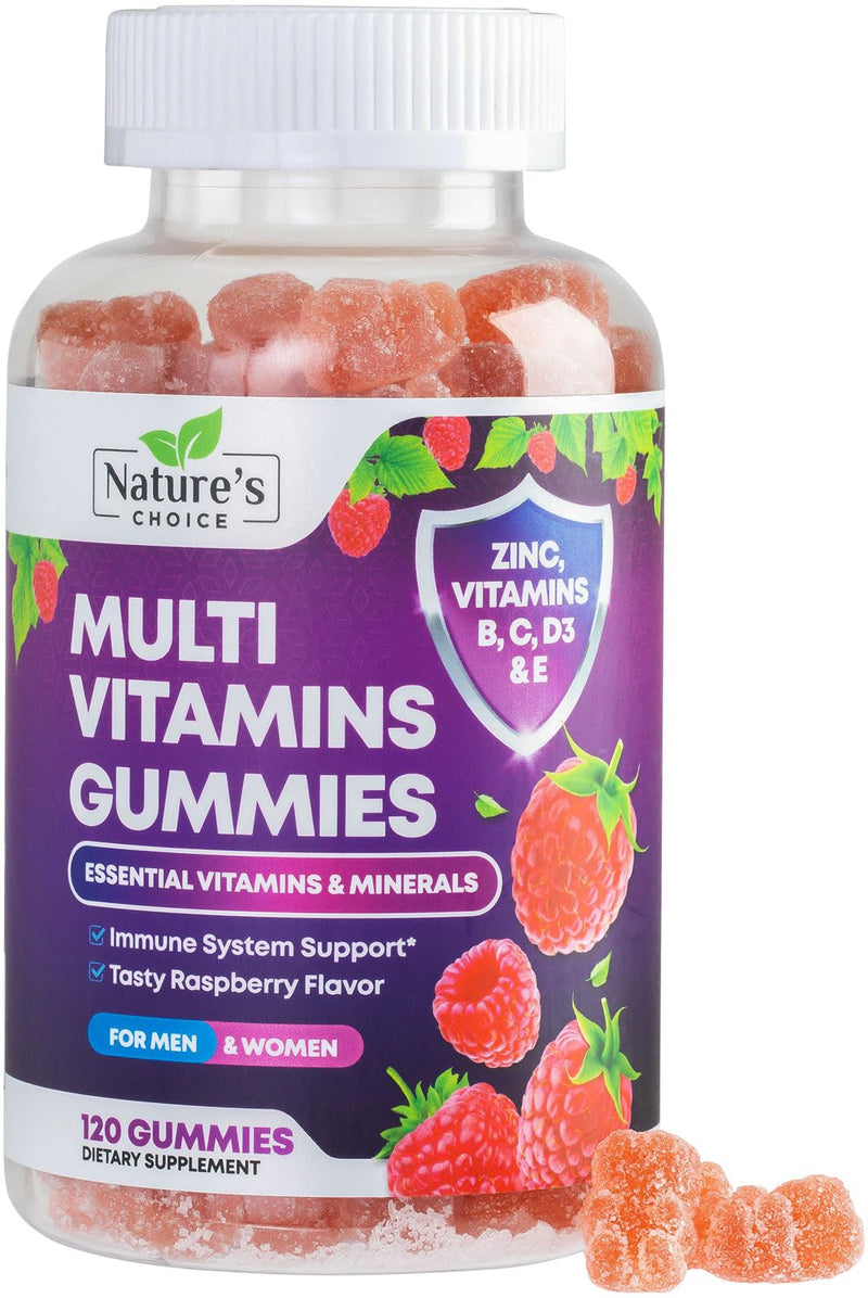 Multivitamin Gummies for Adults - Complete Adult Multivitamins Gummy with Essential Vitamins A, C, D, E, & High Potency B12 for Women & Men, Daily Immune Support Multivitamins Supplement - 120 Gummies 120 Count (Pack of 1)