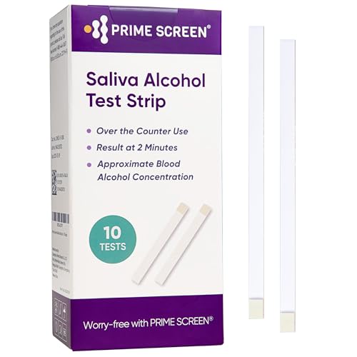 Prime Screen Saliva Alcohol Test Strip, High Accurate Home Test, Result in 2 Minutes - 10 Tests