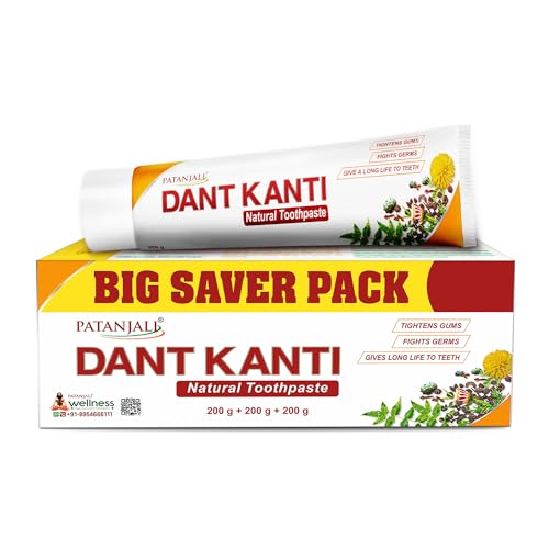 Patanjali Dant Kanti Natural Big Saver Pack 200g+200g+200g - Save 55/-