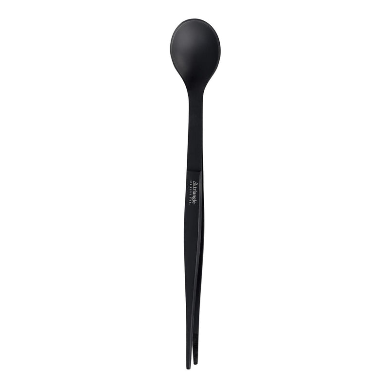 triangle FinalTouch Tasting Spoon, Black - 14 cm - Stainless Steel Spoon & Tweezers - Dishwasher Safe - Made in Germany - BeesActive Australia