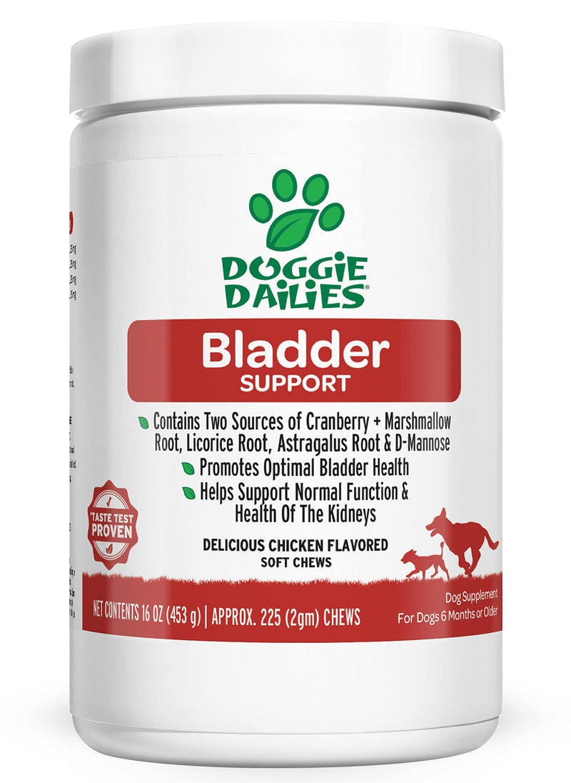 Doggie Dailies Cranberry Supplement for Dogs, 225 Soft Chews, Urinary Tract, Bladder & Kidney Support for Dogs, Cranberry for Dogs with Marshmallow Root, Licorice Root & Apple Cider Vinegar (Chicken) Chicken - BeesActive Australia