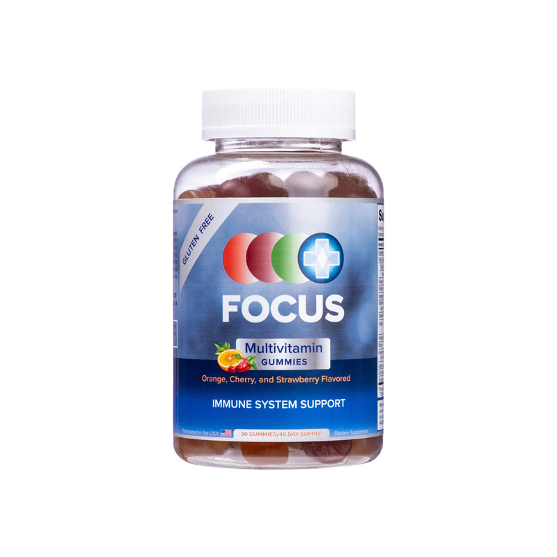 Focus Fruit Flavored Multivitamin Gummies, Gluten Free, 90 Count | Daily immune system support supplement to fill in nutrition gaps and help boost energy levels, made in USA, 45-day supply