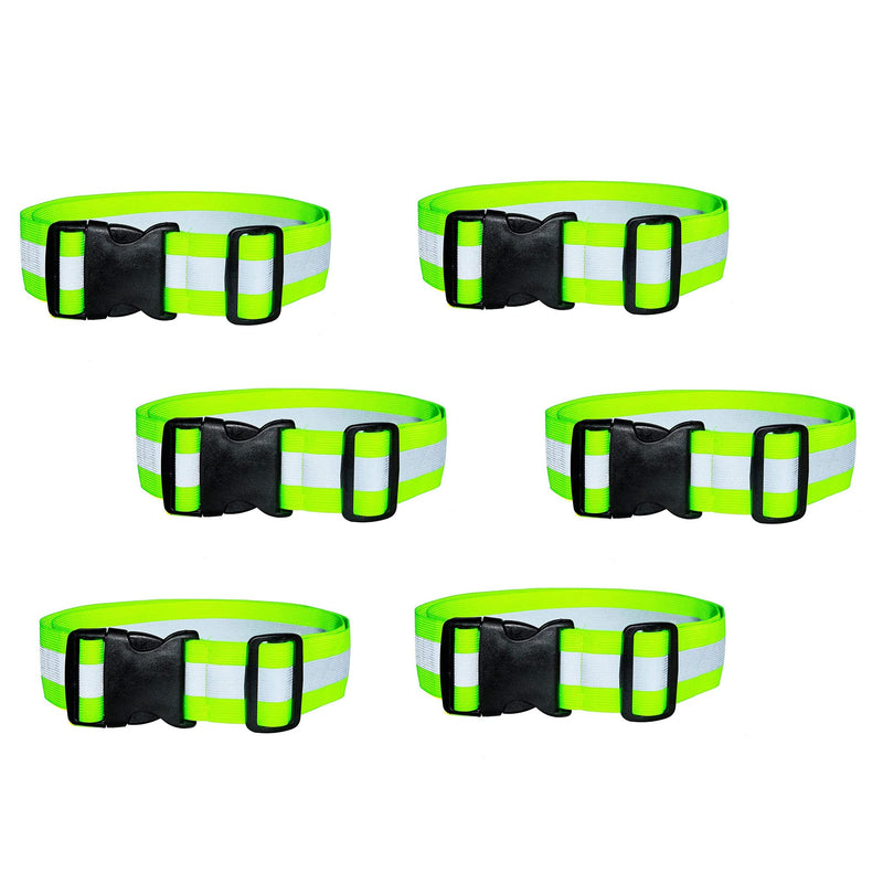 2-6 Pack - Reflective Glow Belt Safety Gear, Pt Belt, for Running Cycling Walking Marathon Military 6 Pack