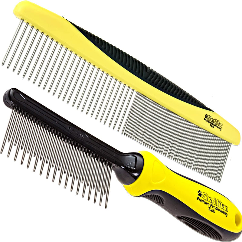 Metal Dog Comb for Matted Hair & Detangler Combs Set - Remove Tangles & Matted Fur - Easy Safe Cat & Dog Combs for Grooming Doodles - BeesActive Australia