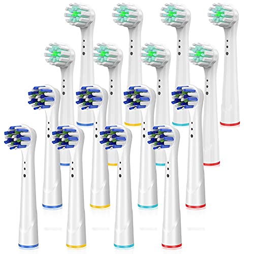 Replacement Toothbrush Heads for Oral B Braun, 16 Pack Electric Toothbrush Heads, Precision Clean Brush Heads Refill Compatible with Oral-B 7000/Pro 1000/9600/5000/3000/8000 (16pack) 16 Count (Pack of 1)