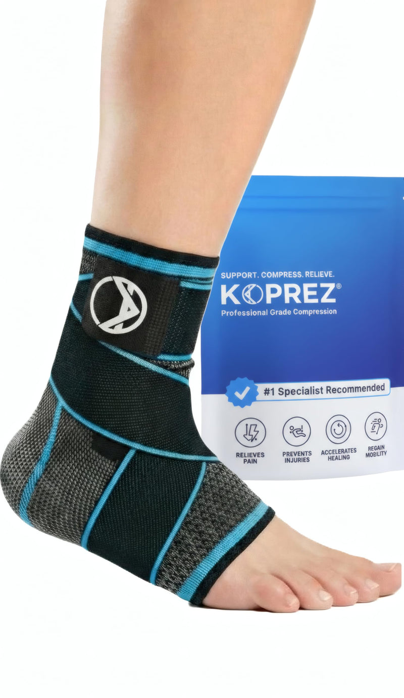 Koprez Plantar Fasciitis Sleeve - Plantar Fasciitis Relief, Plantar Fasciitis Socks, Ankle Compression Sleeve, Ankle Support for Women, Plantar Fasciitis Brace, Ankle Sleeve, Ankle Support Men X-Large Blue 1