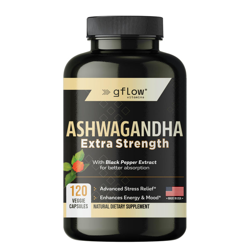 Ashwagandha Supplements for Women and Men | Sleep, Mood and Energy Support | Extra Strength, Vegan Friendly, Non-GMO, Made in USA 120 Count (Pack of 1)