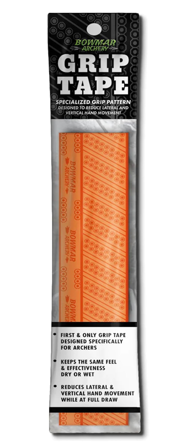 Bowmar Archery Grip Tape, Designed for Archers, Self-Adhering, Effective in Dry or Wet Conditions, Comfortable, Tacky, Easy to Install Orange