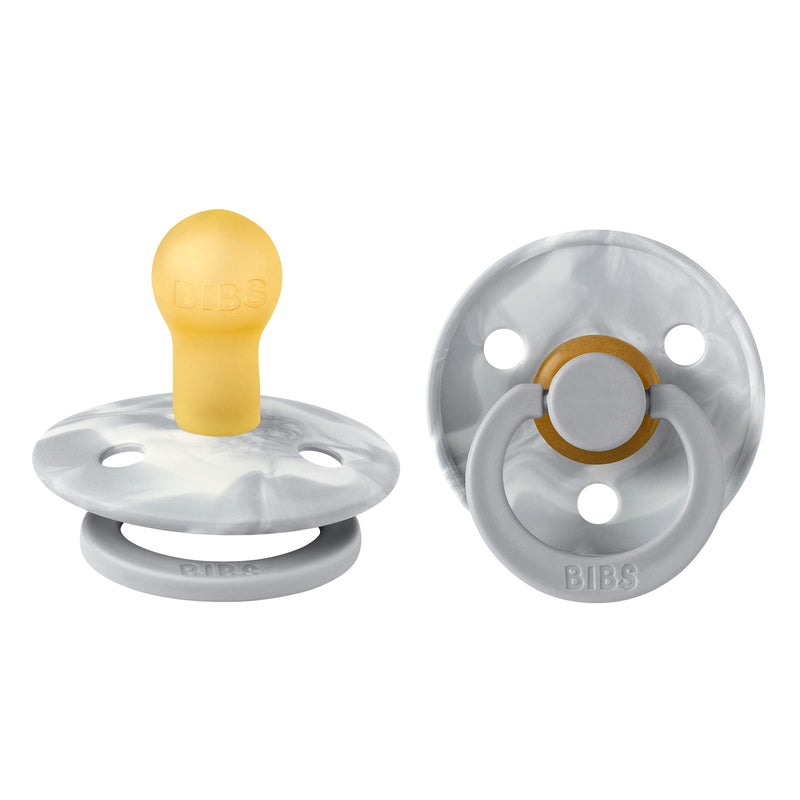 BIBS Tie-Dye Baby Pacifier | BPA-Free Natural Rubber Baby Pacifier | Made in Denmark | Cloud/Ivory 2-Pack (0-6 Months) - BeesActive Australia