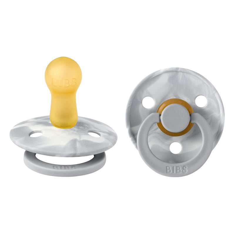 BIBS Tie-Dye Baby Pacifier | BPA-Free Natural Rubber Baby Pacifier | Made in Denmark | Cloud/Ivory 2-Pack (6-18 Months) - BeesActive Australia