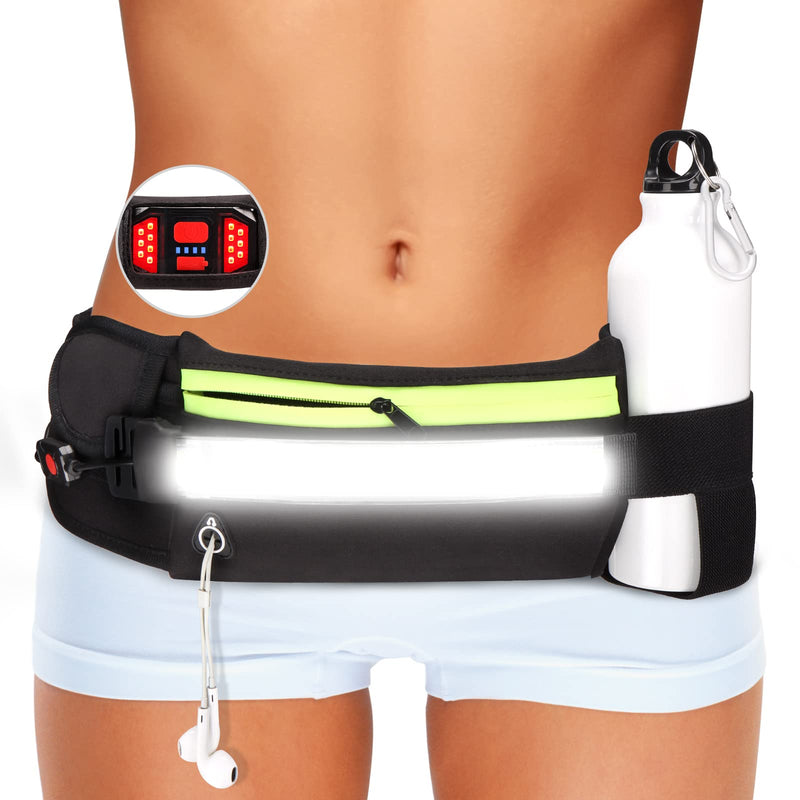 Running Light, 1000Lumens Running Belt Running Gear with 230°Rechargeable Night Running Light for Phone Waist Bag Light with Water Bottle Holder Slim Running Belt for Runners Sports Jogging Walking Black - BeesActive Australia