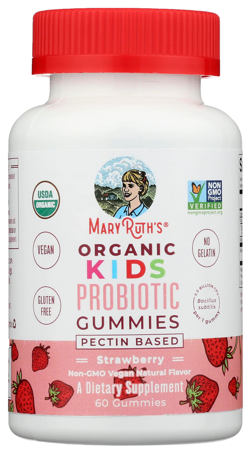 Mary Ruth's Organic Kids Strawberry Probiotic Gummies, 60 CT