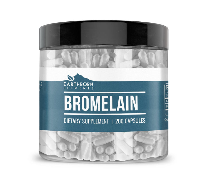 Earthborn Elements Bromelain 200 Capsules, Pure & Undiluted, No Additives 200 Count (Pack of 1) - BeesActive Australia