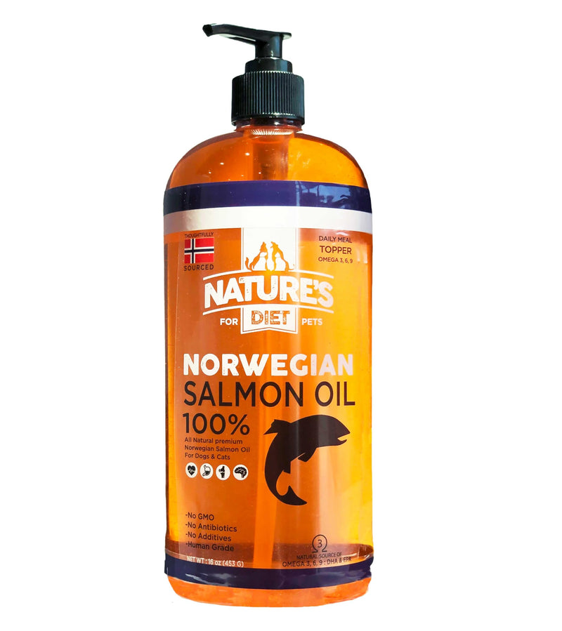 Nature's Diet Pet 32 oz Norwegian Salmon Oil Dogs & Cats - Natural Support for Joint Function Immune Heart Health Appetite Skin & Coat Omega 3 6 9 Liquid Food Topper EPA DHA Fatty Acids - PawsPlanet Australia