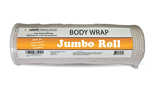 Neutripure Elastic Stretch Body Wrap - Bandage with Velco - 8 Inch Wide Jumbo Roll for Stomach 8 Inch (Pack of 1)