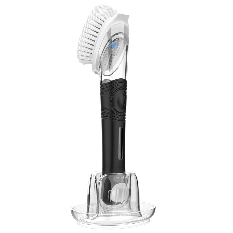 MR.SIGA Soap Dispensing Dish Brush Storage Set, Kitchen Brush with Holder for Pot Pan Sink Cleaning Black - BeesActive Australia