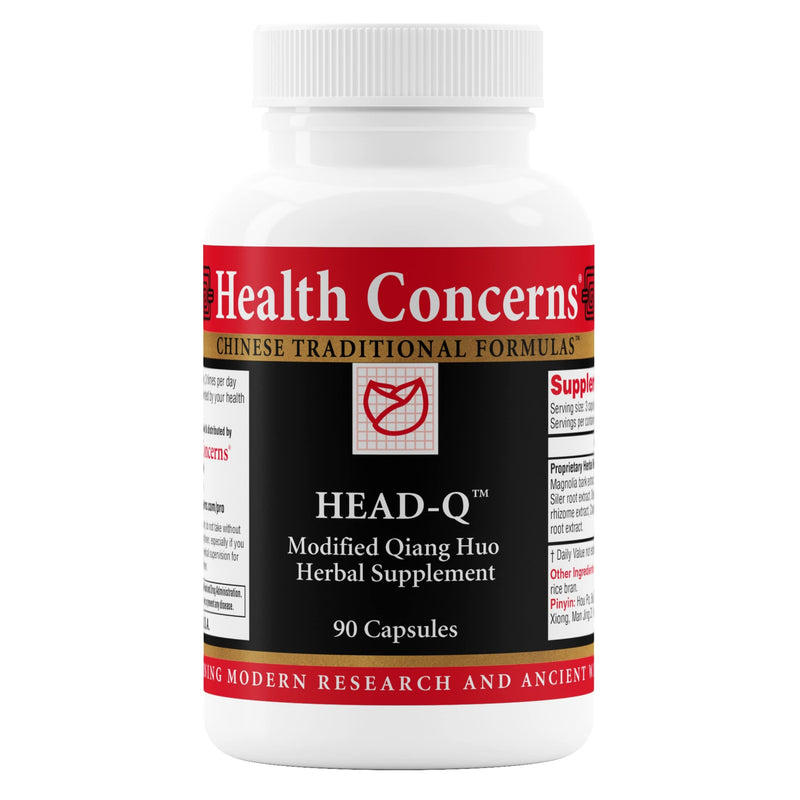 Health Concerns Head-Q – Herbal Supplement for Tension & Sinus Headache Support – Qiang Huo Chinese Herbal Formula with Magnolia, Chaste Tree, Turmeric – Circulation Support – 90 Capsules 90 Count (Pack of 1)