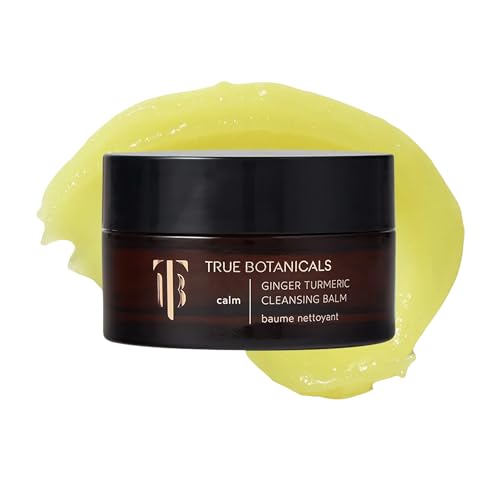 True Botanicals Ginger Turmeric Cleansing Balm | Natural Hydrating Facial Cleanser + Makeup Remover for Dry & Sensitive Skin | Nourishing Oil Cleanser with Ceramides & Antioxidants | Vegan | 3.4 fl oz