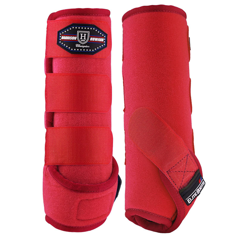 Harrison Howard Horse Sport Medicine Front Shock-Absorbing Boots All-Round Lower Limb Protection & Support Sport Boots Perfect for Endurance Training and Performance Pack of 2 Scarlet Red L - BeesActive Australia