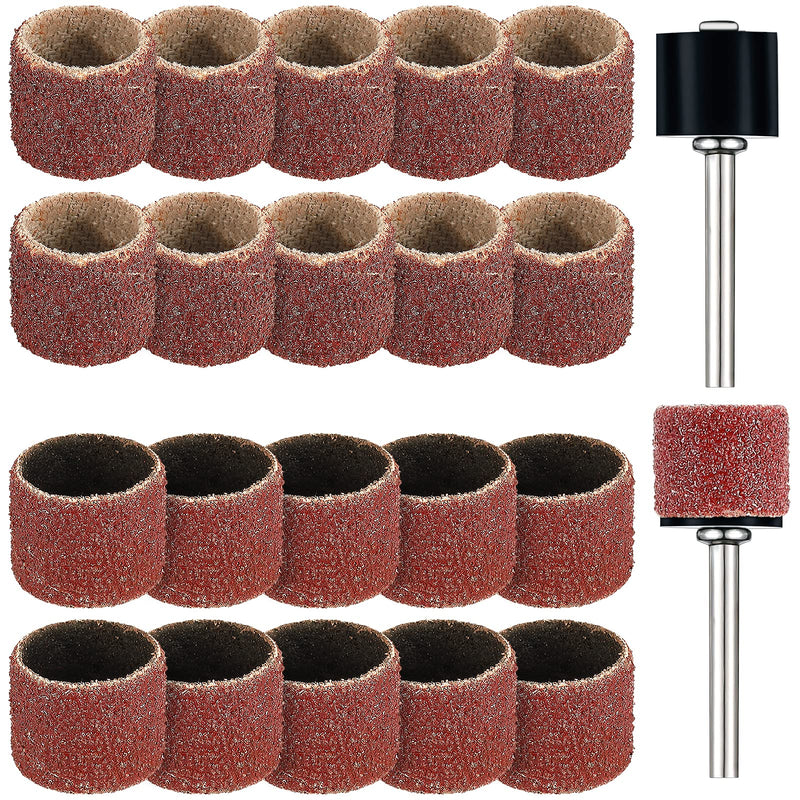 22 Pet Nail Grinder Replacement Kit with Grit Sanding Bands Pet Nail Smoother Dog Claw Care Black Grinding Drums Dog Nail Grinder Replacement Dog Claw Grooming Supplies (1/2 Inch 60 Grit and 100 Grit) 1/2 Inch 60 Grit and 100 Grit