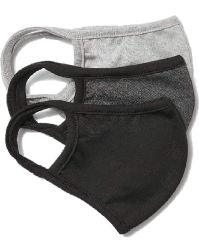 Cotton Face Masks - Made of Premium Organic Cotton, Reusable Washable Soft Cloth Face Masks, Ideal for Adults & Teens(3/6 Pk) 3 Pack Black,grey,charcoal
