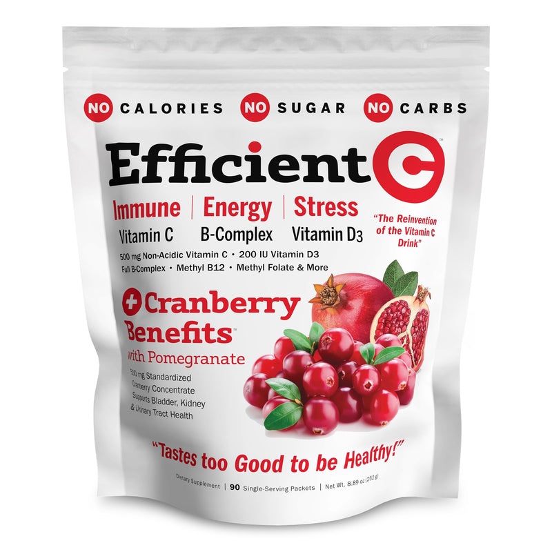 Andrew Lessman ProCaps Efficient C Mixed Berry 90 Drink Packets | 500 mg Non-Acidic Vitamin C plus Bilberry, Black Currant, Methylcobalamin B12 & Vitamin D3 for Immune, Energy & Eye Support. Cranberry Benefits w/ Pomegranate 0.07 Ounce (Pack of 90)