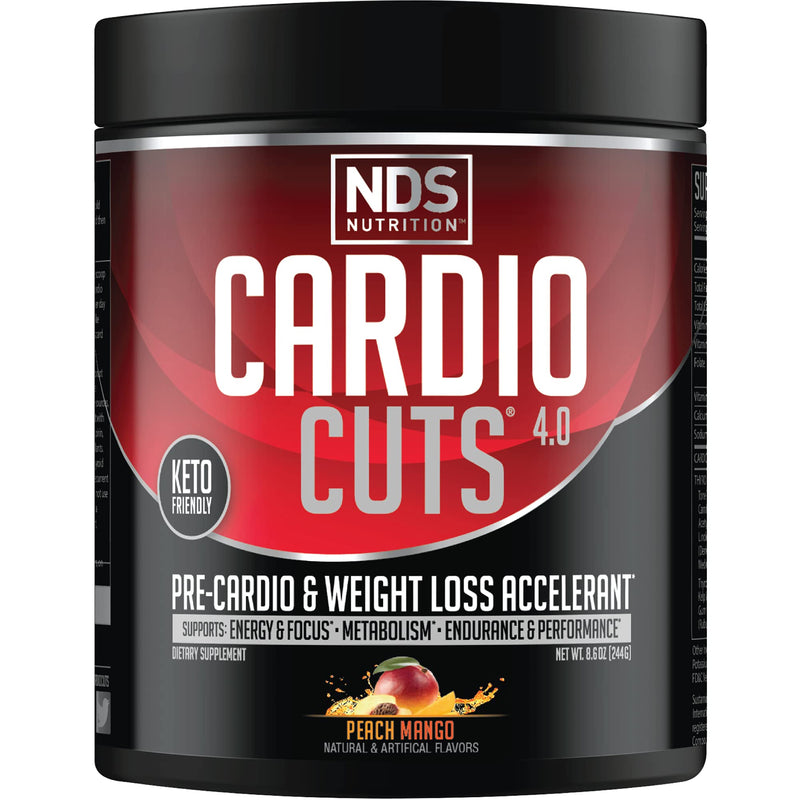 NDS Nutrition 4.0 Pre Workout Supplement - Advanced Weight Loss and Pre Cardio Formula with L-Carnitine, CLA, MCTs, L-Glutamine, and Safflower Oil - Peach Mango (40 Servings)
