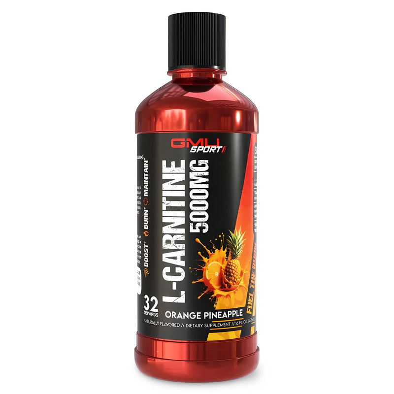 Liquid L-Carnitine 5000mg – Orange Pineapple – Metabolic, Energy and Muscle Support Supplement – Stimulant-Free Pre Workout Alternative for Endurance, Exercise & Recovery – 32 Servings – GMU Sport