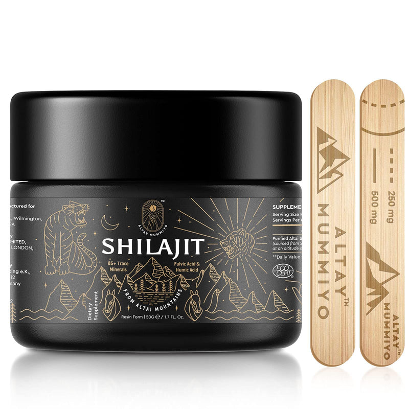 Shilajit Resin with Fulvic Acid & Trace Minerals, Original Siberian Pure Shilajit with 85+ Humic Acid Supplement Gel, Support Metabolism & Immune System - 100 Serving / 50g Unflavored 1.7 Fl Oz (Pack of 1) - BeesActive Australia