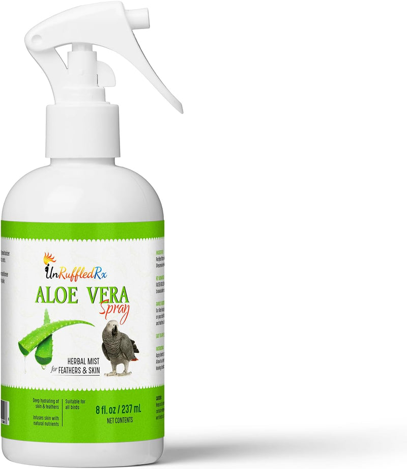 UnRuffledRx™ Aloe Vera Bird Spray - 8oz Bird-Safe Moisturizing Mist - Safe if Ingested, Conditions Feathers, Gentle for Daily Use - Fine-Mist Application, Natural, Odor-Free, Made in USA 8 Fl Oz (Pack of 1) - BeesActive Australia