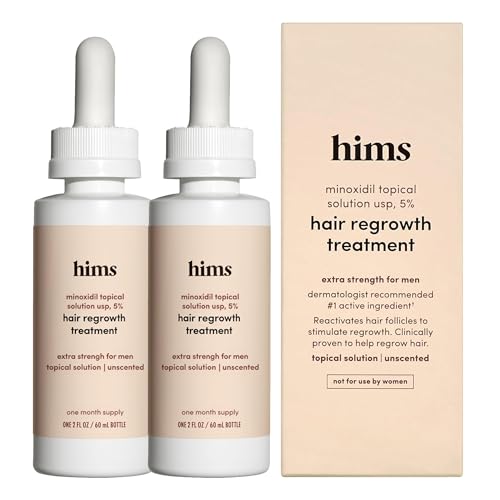 hims Topical Minoxidil Solution 5%, Extra Strength, 2 Pack, 2 Month Supply Serum