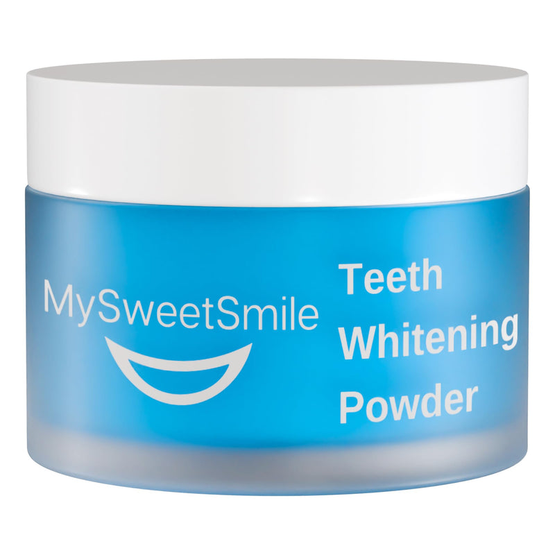 MySweetSmile Teeth Whitening Powder - Dentist-Approved & Enamel-Safe | 6 Month Supply | Tea, Coffee, Wine & Smoking Stain Remover | Non-Sensitive Formula | Peroxide Free | Cool Mint Flavour - BeesActive Australia