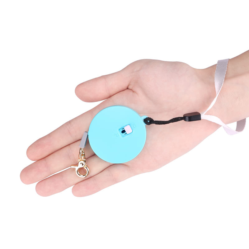 Retractable Dog Leash for Small Dogs Cats up to 11lbs with 6.5ft Anti-Pull Strong Nylon Tape, Hands Free, Mini and Portable Walking Leash with Wrist Strap, One-Hand Brake, Blue Round