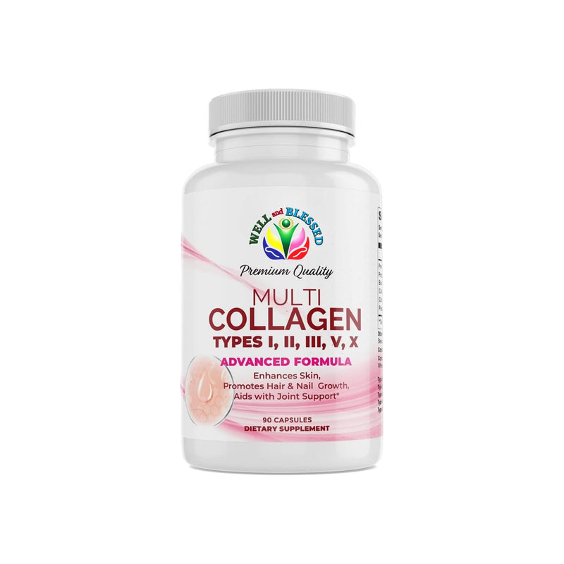 Multi Premium Collagen Supplements for Women with Vitamin C, E -Tighten Skin, Reduce Wrinkles, Strong Nails, Joints & Hair Growth - Anti Aging Skin Care Supplements for Women -90 Capsules Unflavored