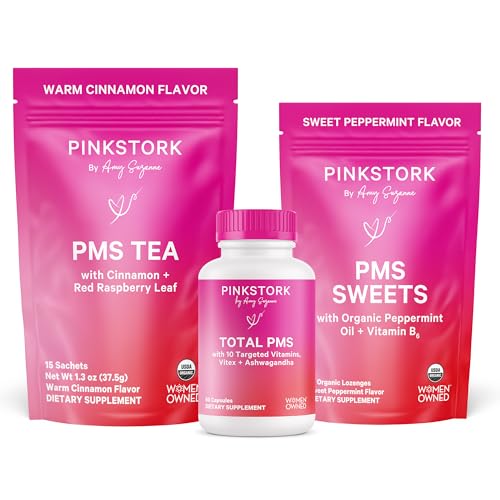 Pink Stork PMS Support Trio: Period Comfort Supplements