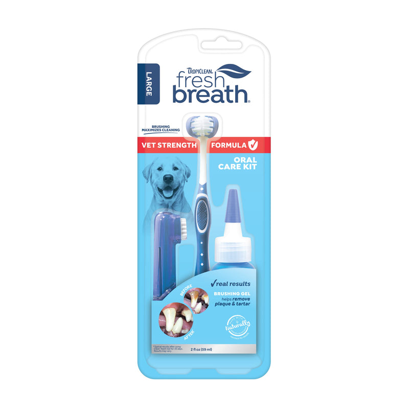 Fresh Breath Certified Wellness Collection Vet Strength Oral Care Kit for Large Dogs | Removes Plaque & Tartar | Freshens Bad Dog Breath | Teeth Cleaning Kit - PawsPlanet Australia