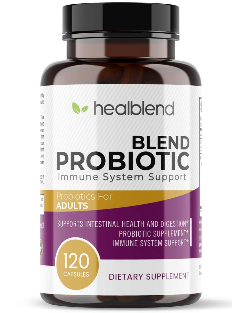 healblend Probiotic Caps Dietary Supplement Capsules, Probiotic for Women and for Men Digestive Health, Immune System Support, Non-GMO, Gluten-Free, 120 Veg Caps 1