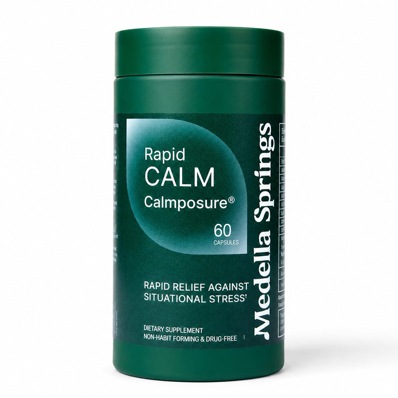 Anti Stress Supplements - Quick Relief from Situational Stress (60 Caps) | Calm Supplement - Side Effect-Free Stress Pills - Calming Supplements for Adults with Magnesium & Vitamin C Calmposure