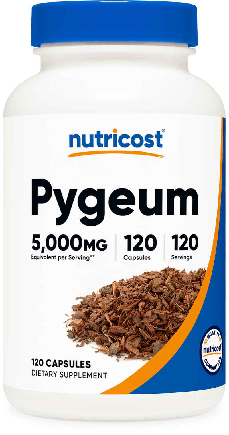 Nutricost Pygeum Extract 5000mg Equivalent, 120 Capsules (from 500mg of 10:1 Extract) - Veggie Capsules, Non-GMO, Gluten Free, Vegetarian Friendly