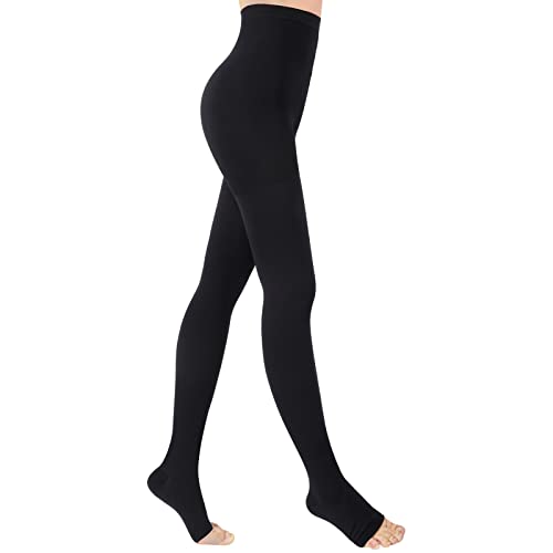 20-30mmHg Compression Pantyhose for Women & Men, Compression Stockings Medium Black-a