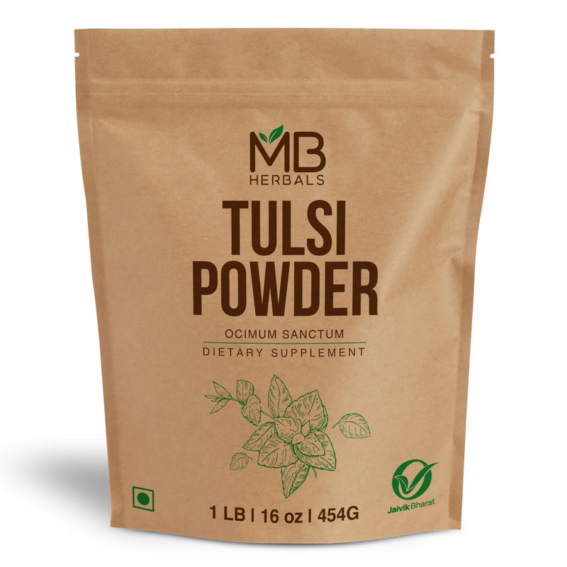 MB Herbals Tulsi Powder | 1 LB | 454g / 16 oz | Ocimum Sanctum Tulasi - BeesActive Australia