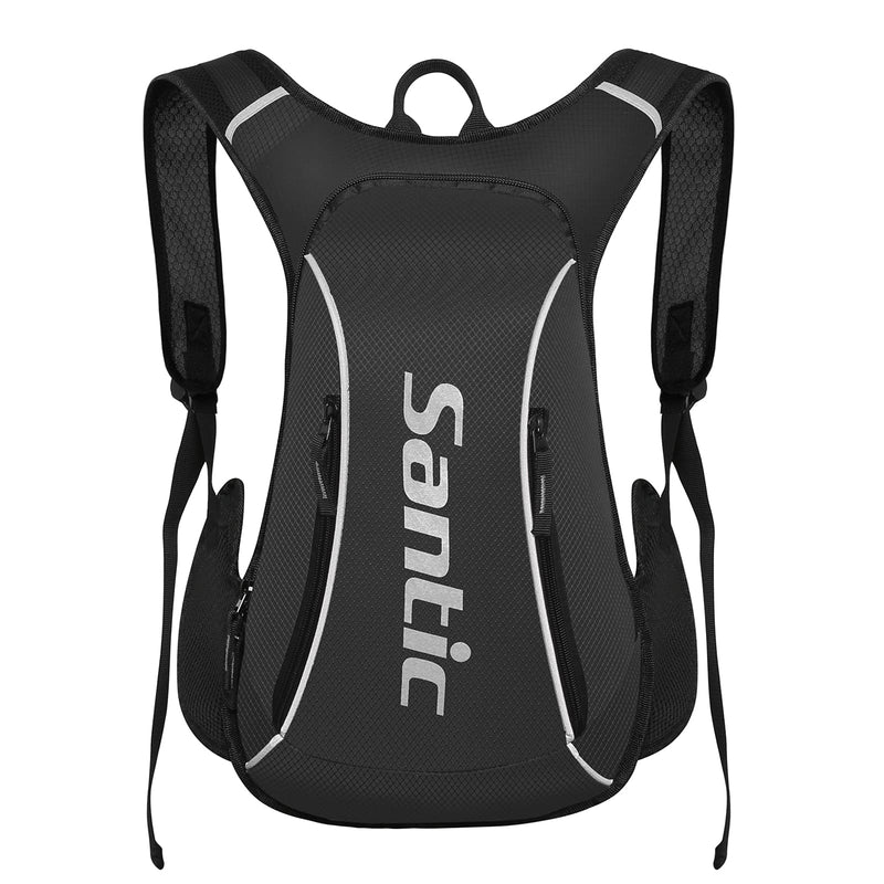 Santic Cycling Backpack Lightweight 15L Bike Hydration Biking Daypack Hiking Running Climbing Breathable Pack for Men Women Black-p086