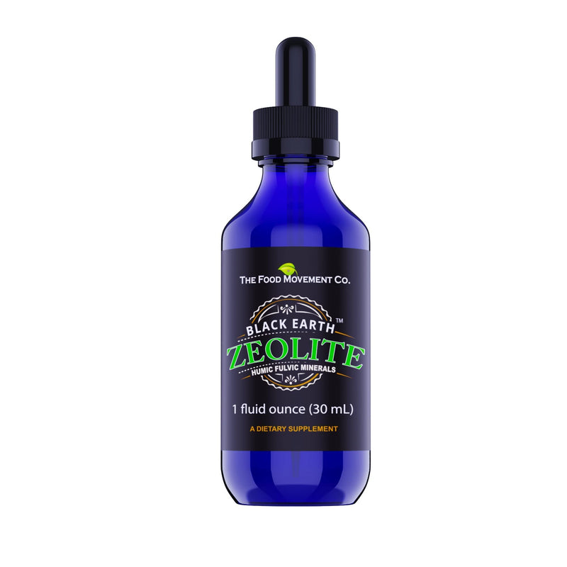 The Food Movement Black Earth Zeolite with Humic Fulvic Acids, Trace Minerals for Gut Health, Immune Support - 1oz Liquid Drops Supplement 1 Fl Oz (Pack of 1) - BeesActive Australia